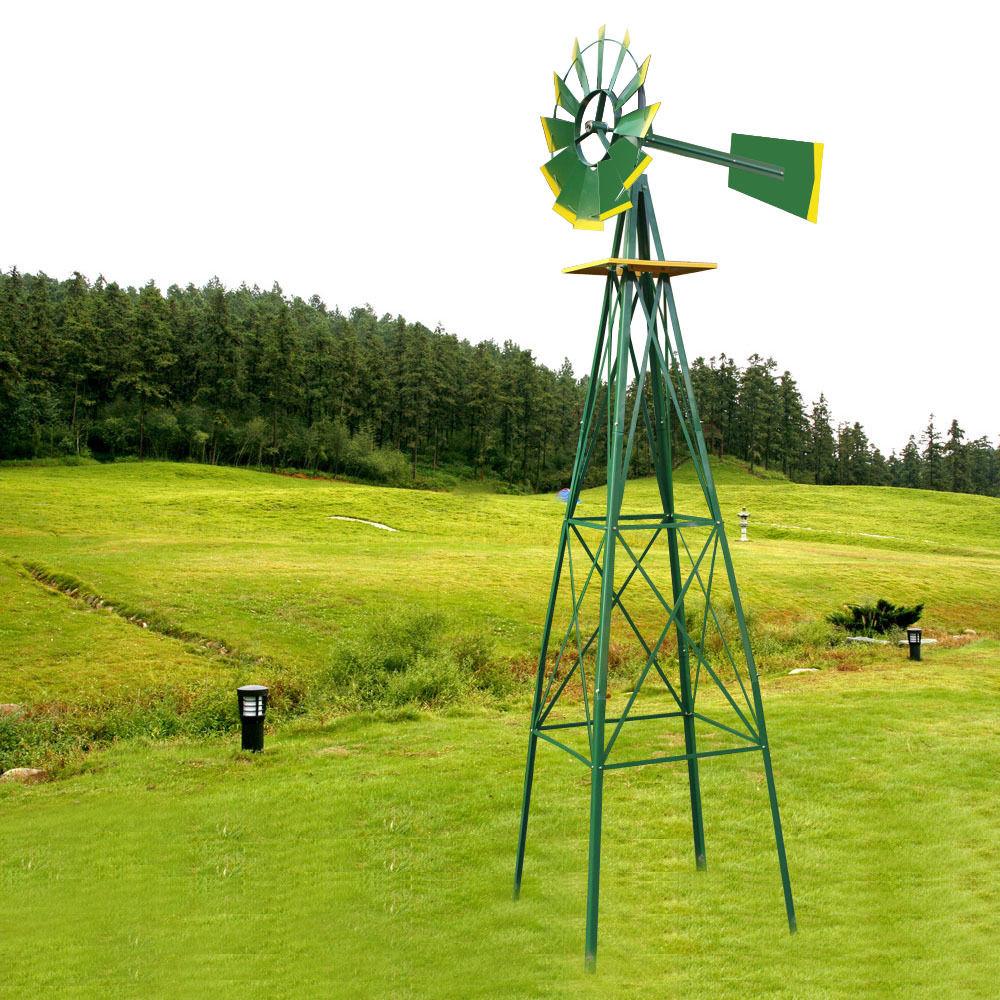 Garden Windmill Yard Wind Spinner 8ft Outdoor Pinwheel Decoration