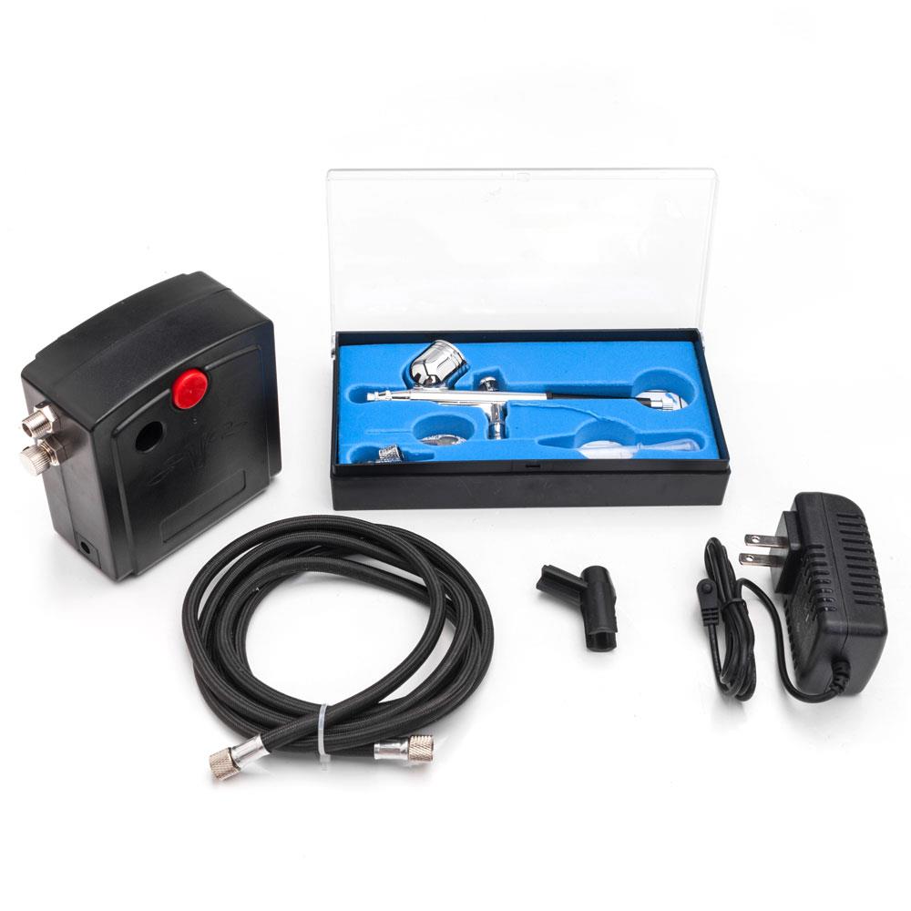 Portable MINI AIRBRUSH AIR COMPRESSOR KIT SET Hose Makeup Cake Tattoo Nail Hobby