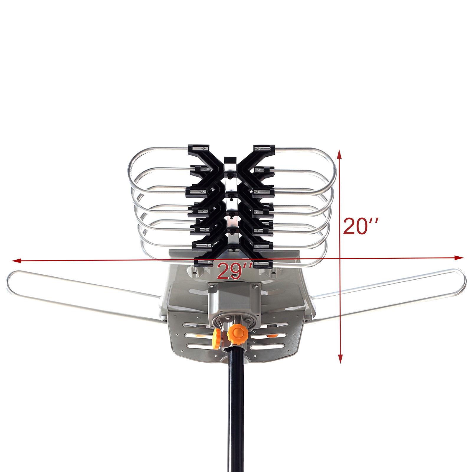 TV Antenna Amplified 150miles Long Range Outdoor HDTV Digital Rotating